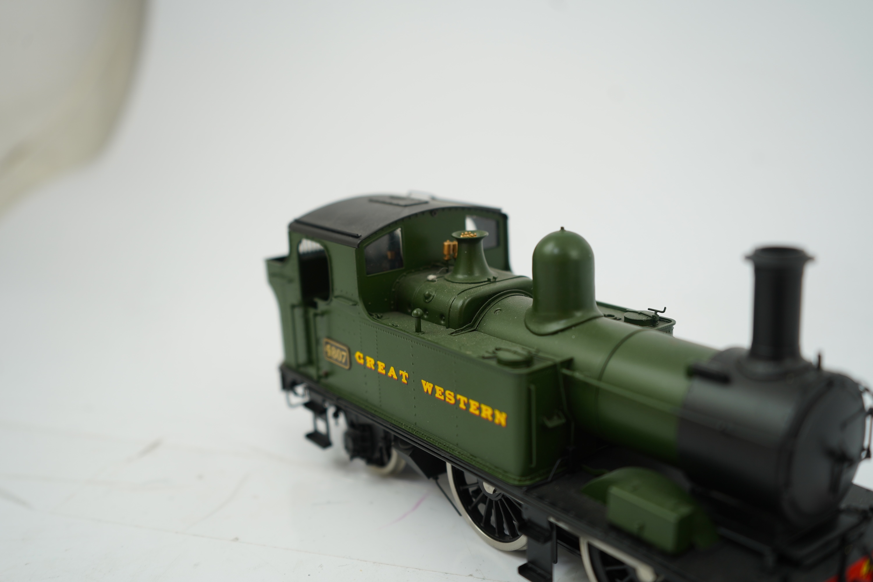 An 0 Gauge Tower Models, Blackpool, made in Sancheng China, model of GWR Class 48xx, 4807, 0-4-2T locomotive, powered for two rail operation.